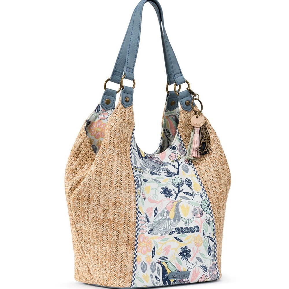 Sakroots Roma Straw Lake in Bloom Purse